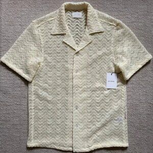 Aime Leon Dore Rico Shirt AfterGlow lace size L crochet Woven Button